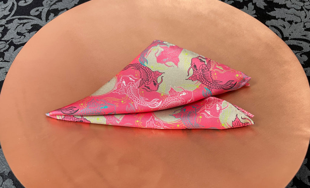 KAEDE - Printed Silk Pocket Square - Cravat Club London