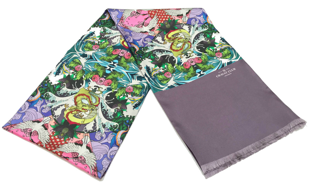 ARANAMI - Printed Silk Scarf - Cravat Club London
